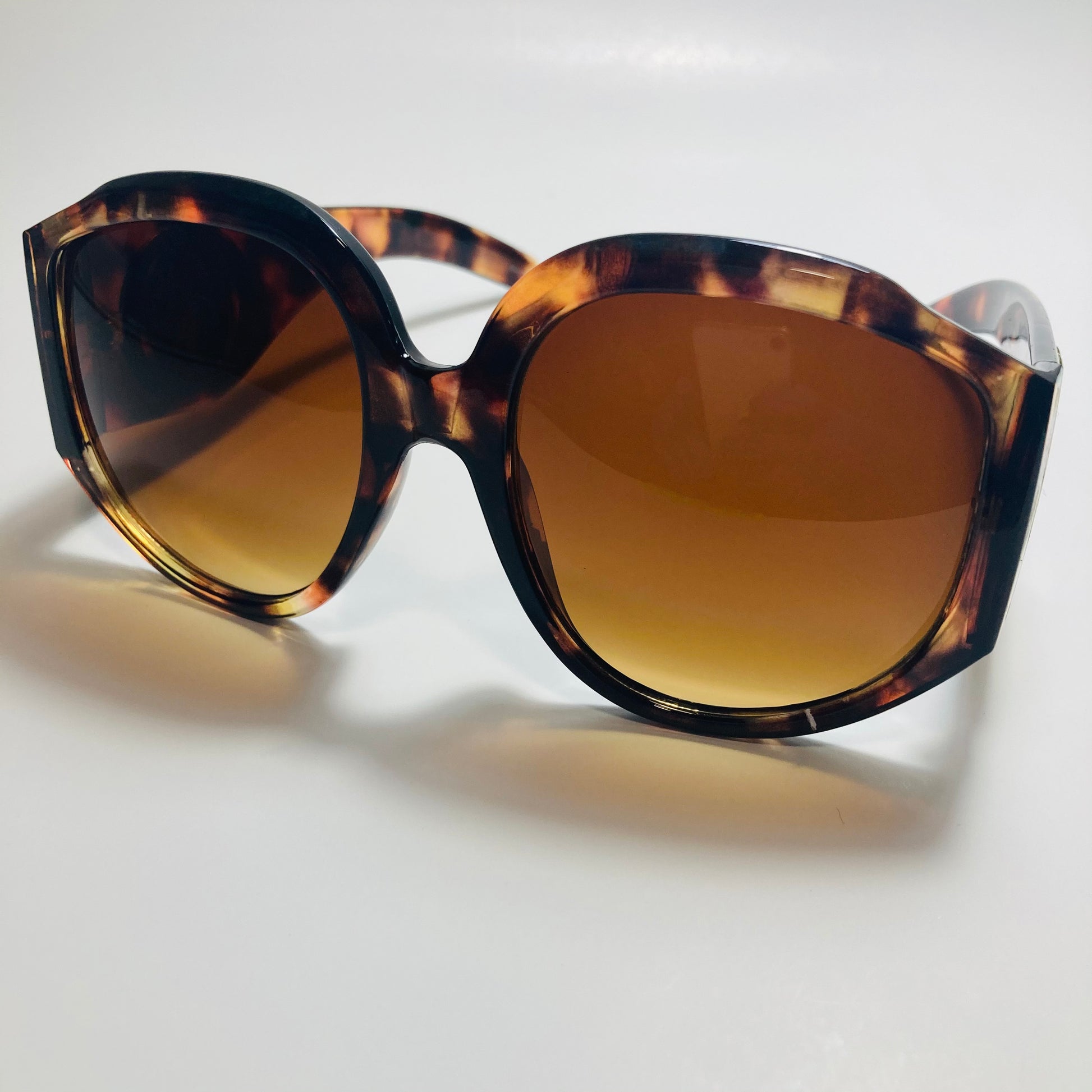 womens brown oversize round sunglasses