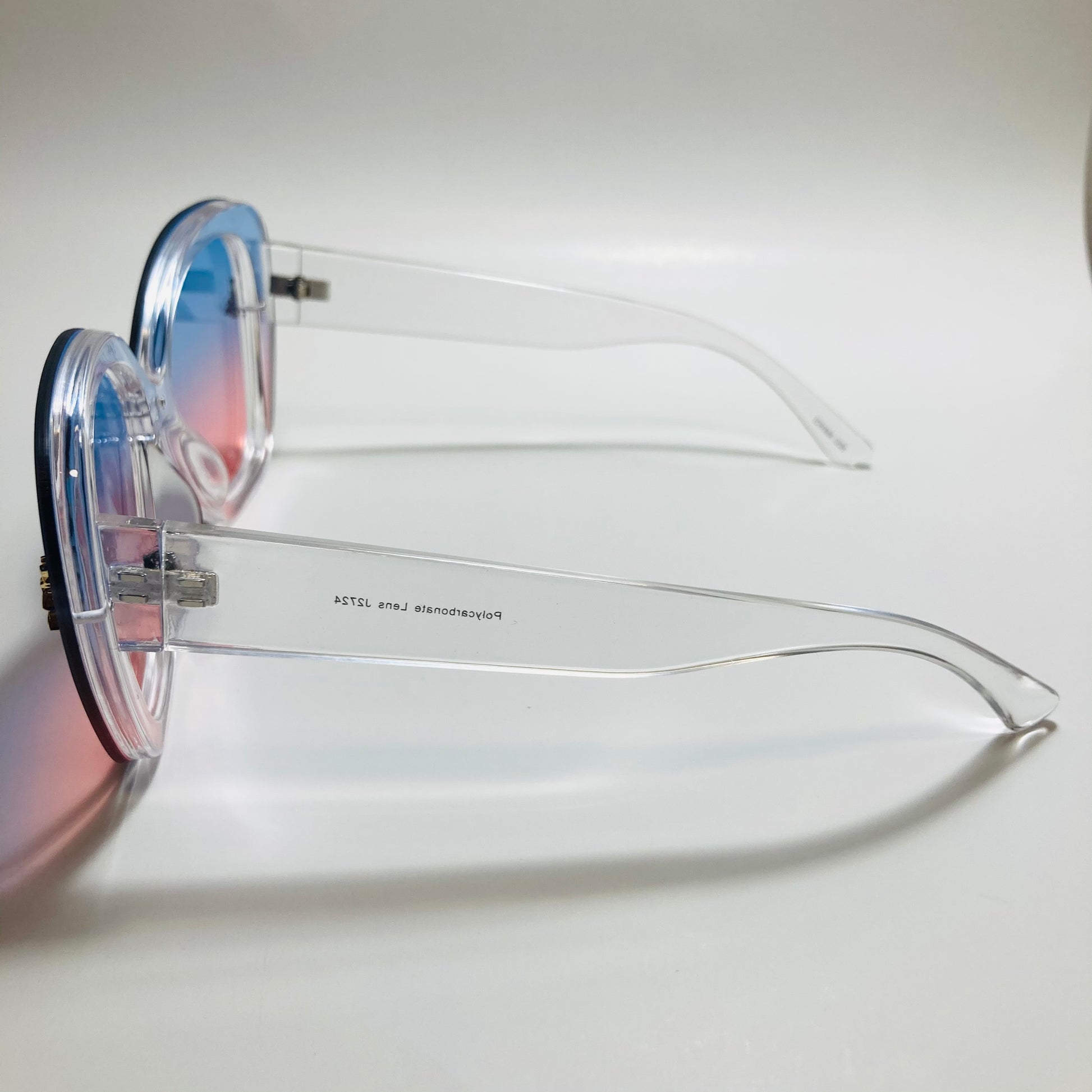 womens pink and blue oversize cat eye sunglasses