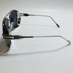 Mens and Womens metal aviator sunglasses silver with black lenses 