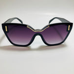 womens black and gold cat eye sunglasses