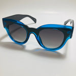 blue and black womens round oversize sunglasses