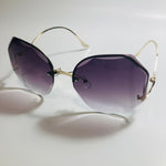 womens black and gold rimless sunglasses