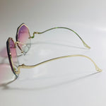 womens pink purple and gold rimless sunglasses