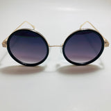 black and gold womens round sunglasses with mirror lenses