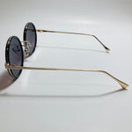 black and gold womens round sunglasses with mirror lenses
