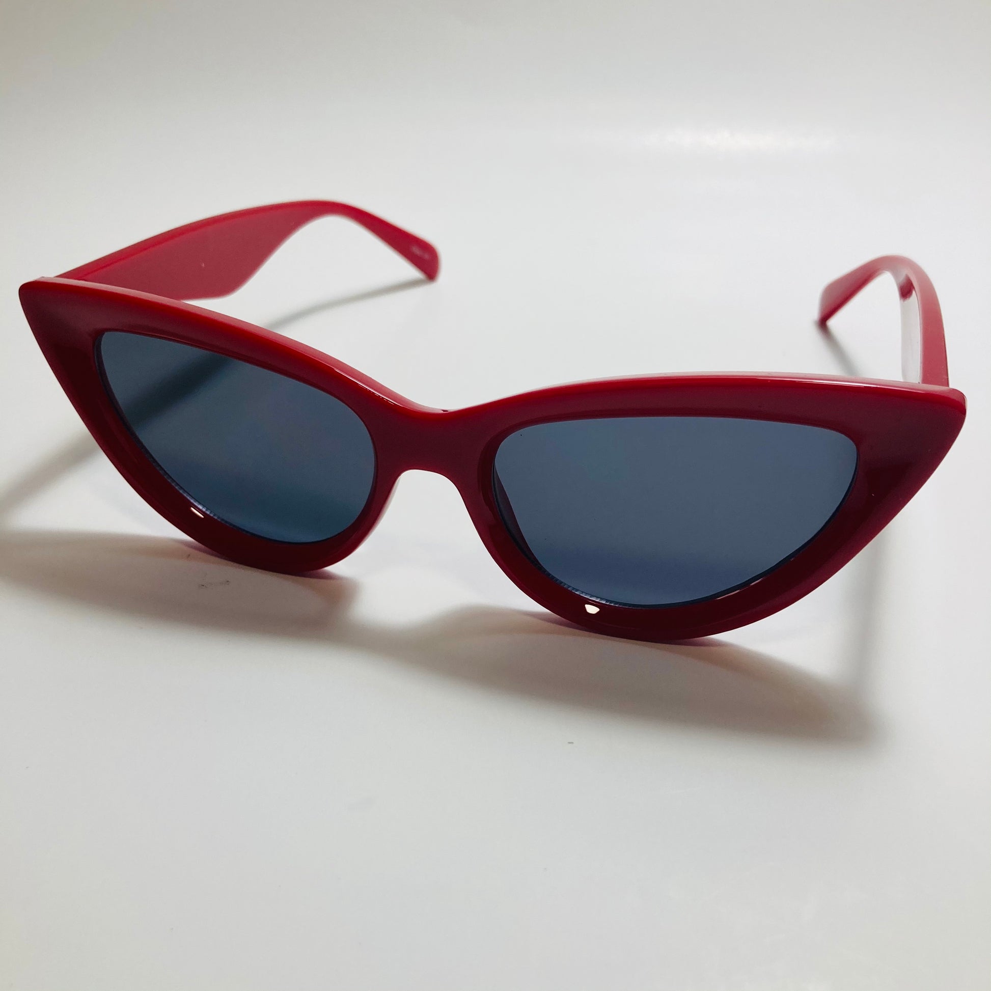 womens cat eye sunglasses red frame with black lenses
