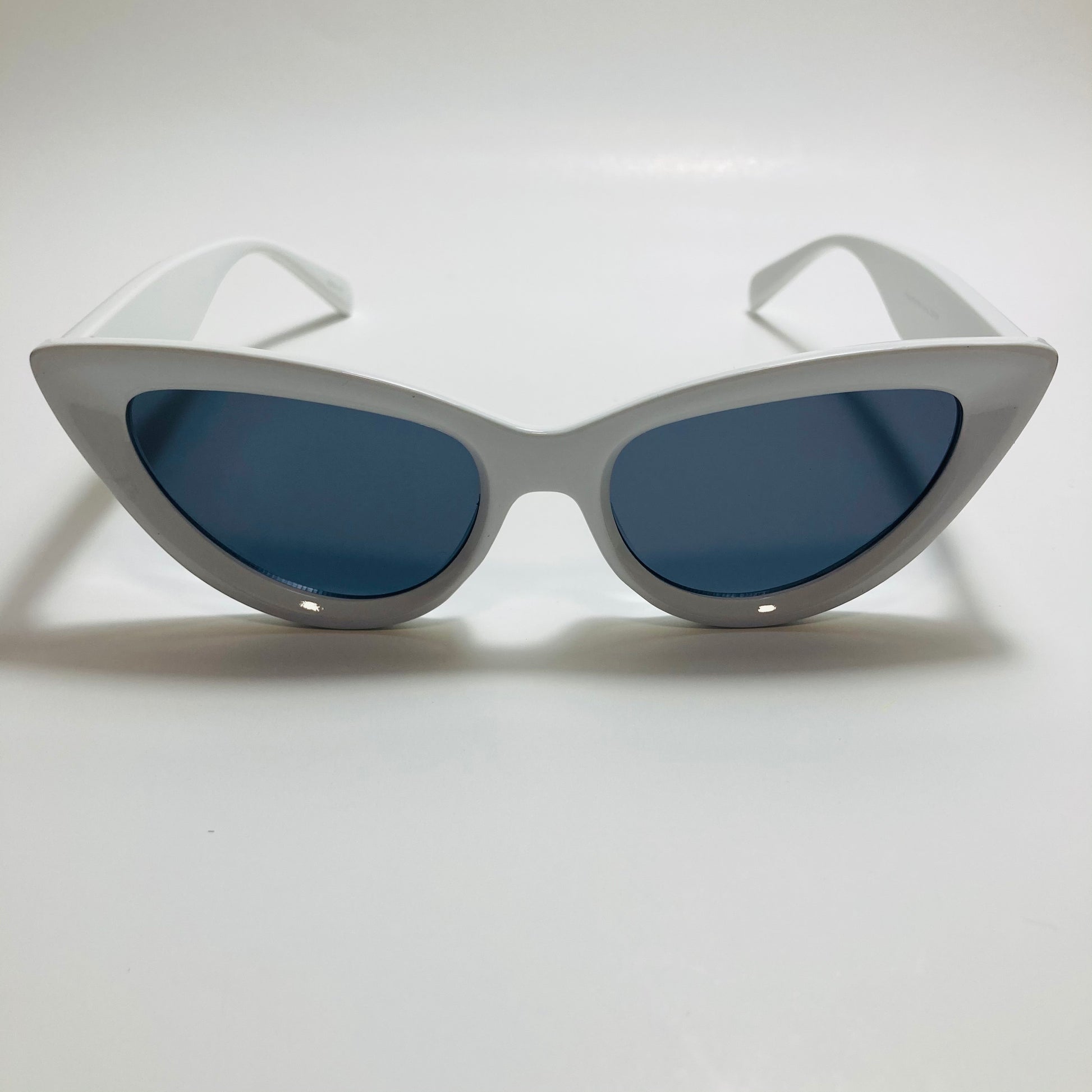 womens cat eye sunglasses white frame with black lenses