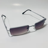 womens and mens black and silver metal square sunglasses