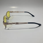 mens and womens gold square sunglasses with yellow lenses