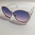 womens gold metal sunglasses with purple and pink lenses