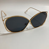 womens gold metal sunglasses with black lenses