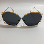 womens gold metal sunglasses with black lenses