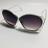 womens silver metal sunglasses with black lenses