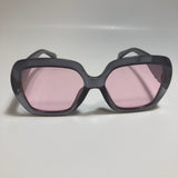 womens gray and pink oversize round sunglasses