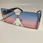 womens pink blue and gold oversize square sunglasses