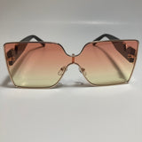 womens orange yellow and gold oversize square sunglasses