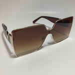 womens brown and gold oversize square sunglasses