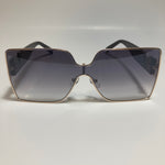 womens black and gold oversize square sunglasses