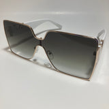 womens white green and gold oversize square sunglasses