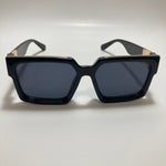 mens and womens black and gold square sunglasses