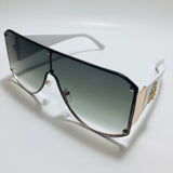 white green and gold shield sunglasses 