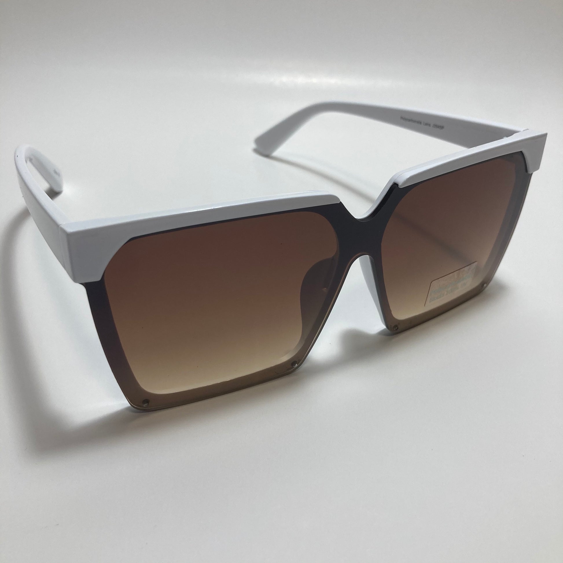 womens white and brown square sunglasses
