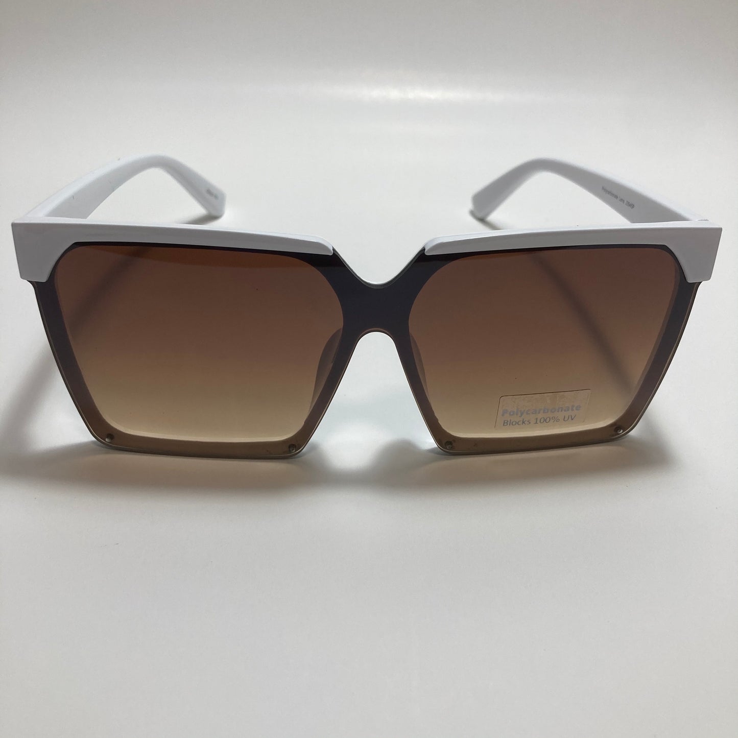 womens white and brown square sunglasses