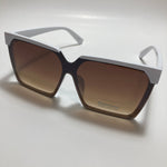 womens white and brown square sunglasses