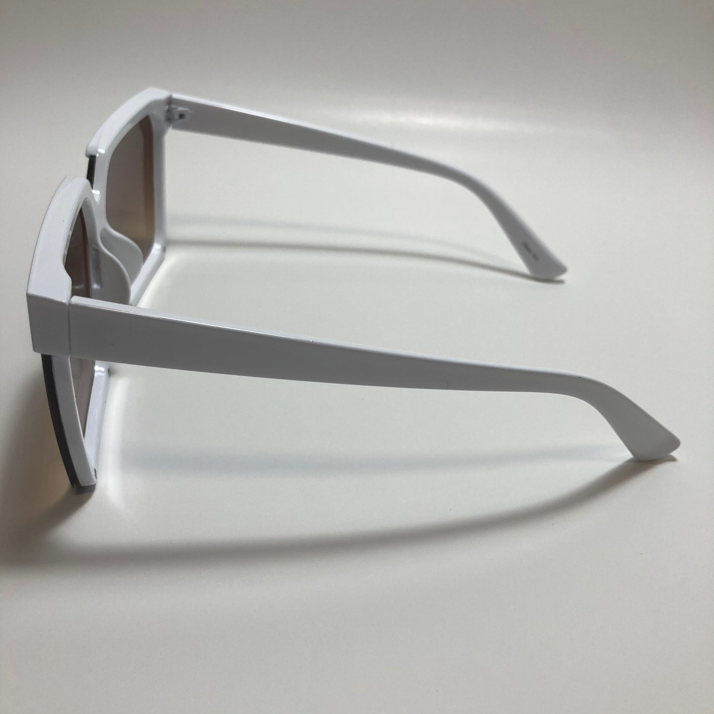 womens white and brown square sunglasses