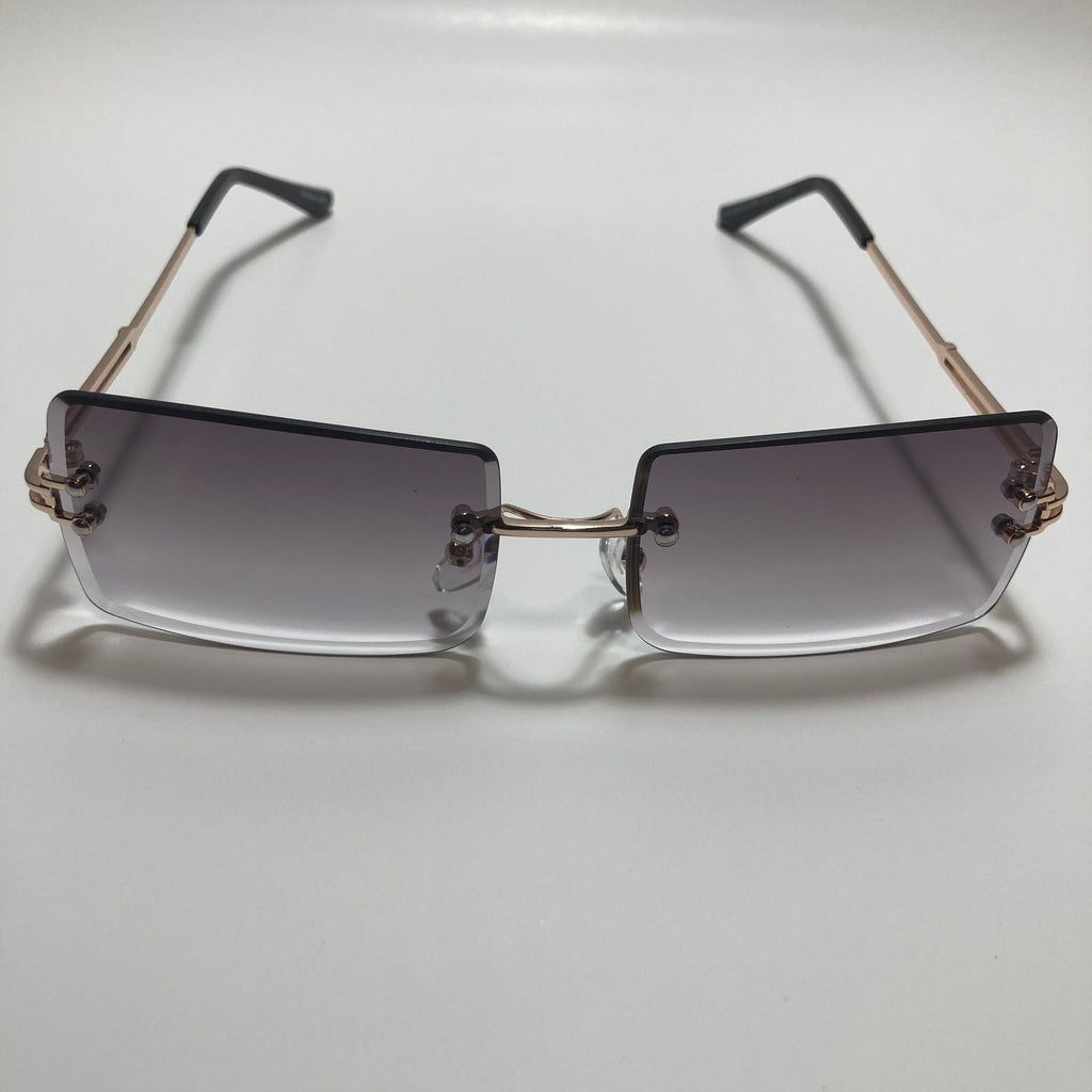 High Quality Blue Pink Gradient Lens Rectangle Rimless Sunglasses Joe Burrow