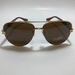 mens brown and gold aviator sunglasses