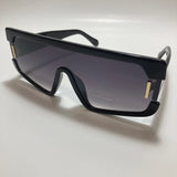 mens and womens black futuristic square sunglasses