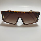 mens and womens brown futuristic square sunglasses