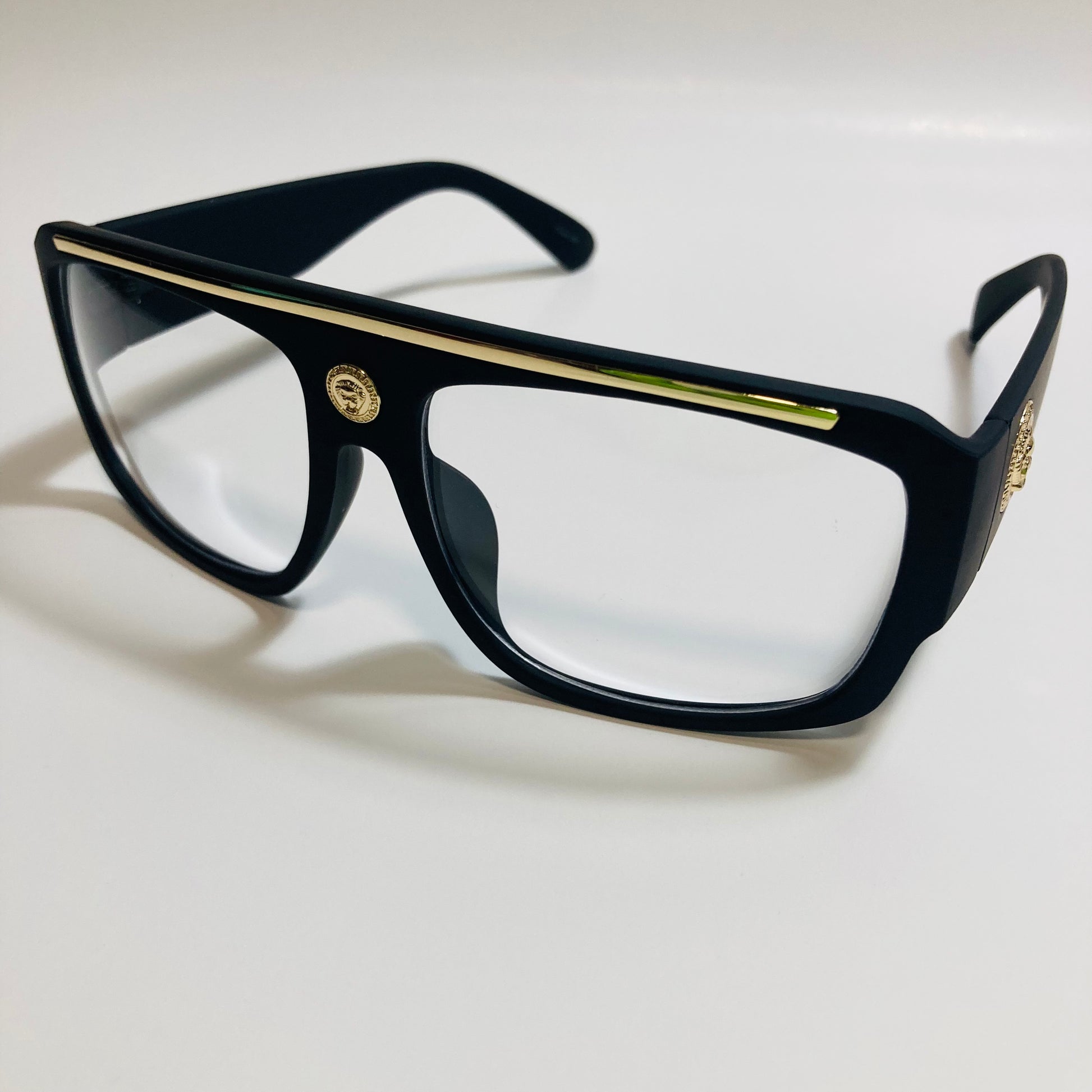 mens and womens black square italian fake glasses 