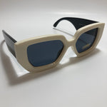 womens oversize square white sunglasses with black lenses