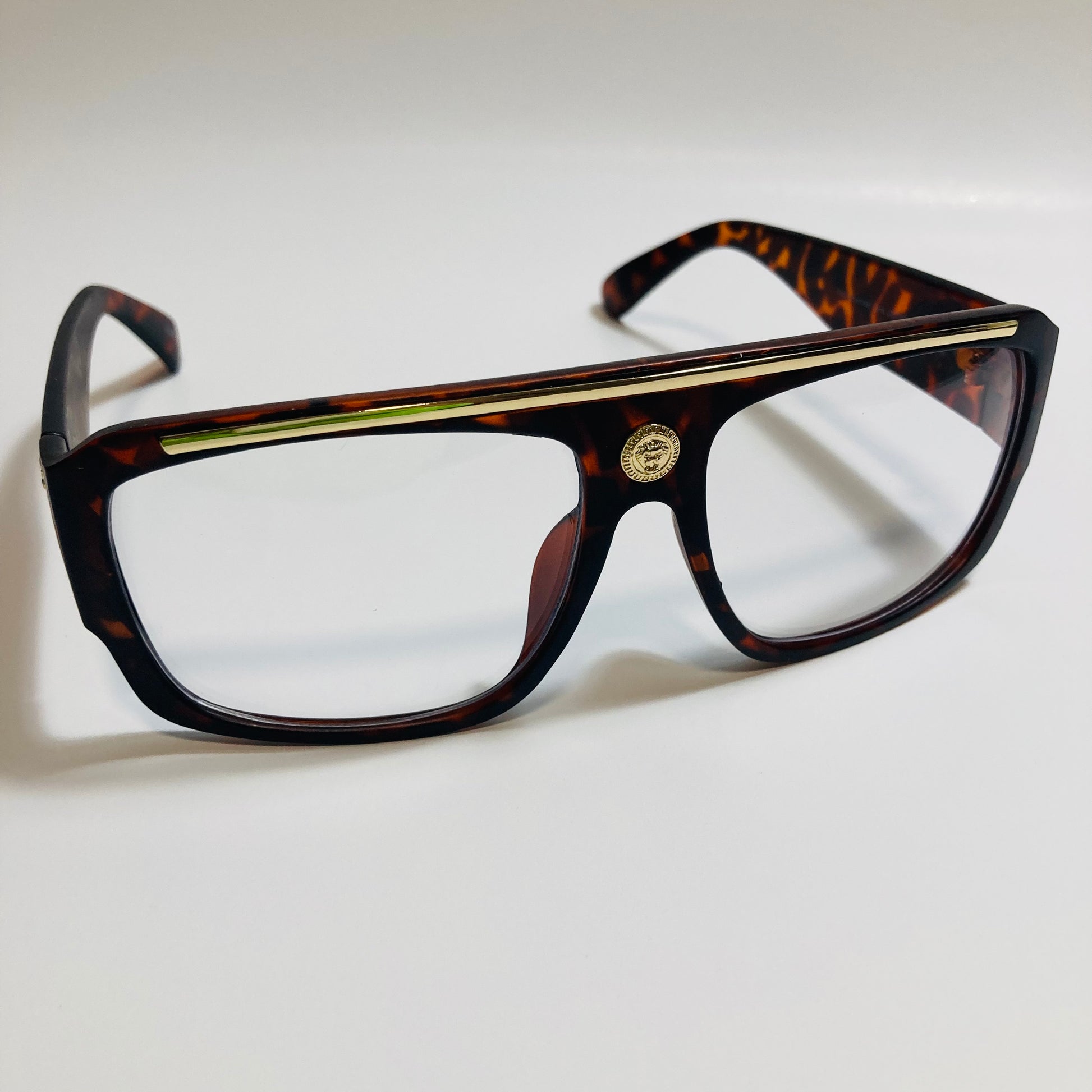 mens and womens brown square italian fake glasses 