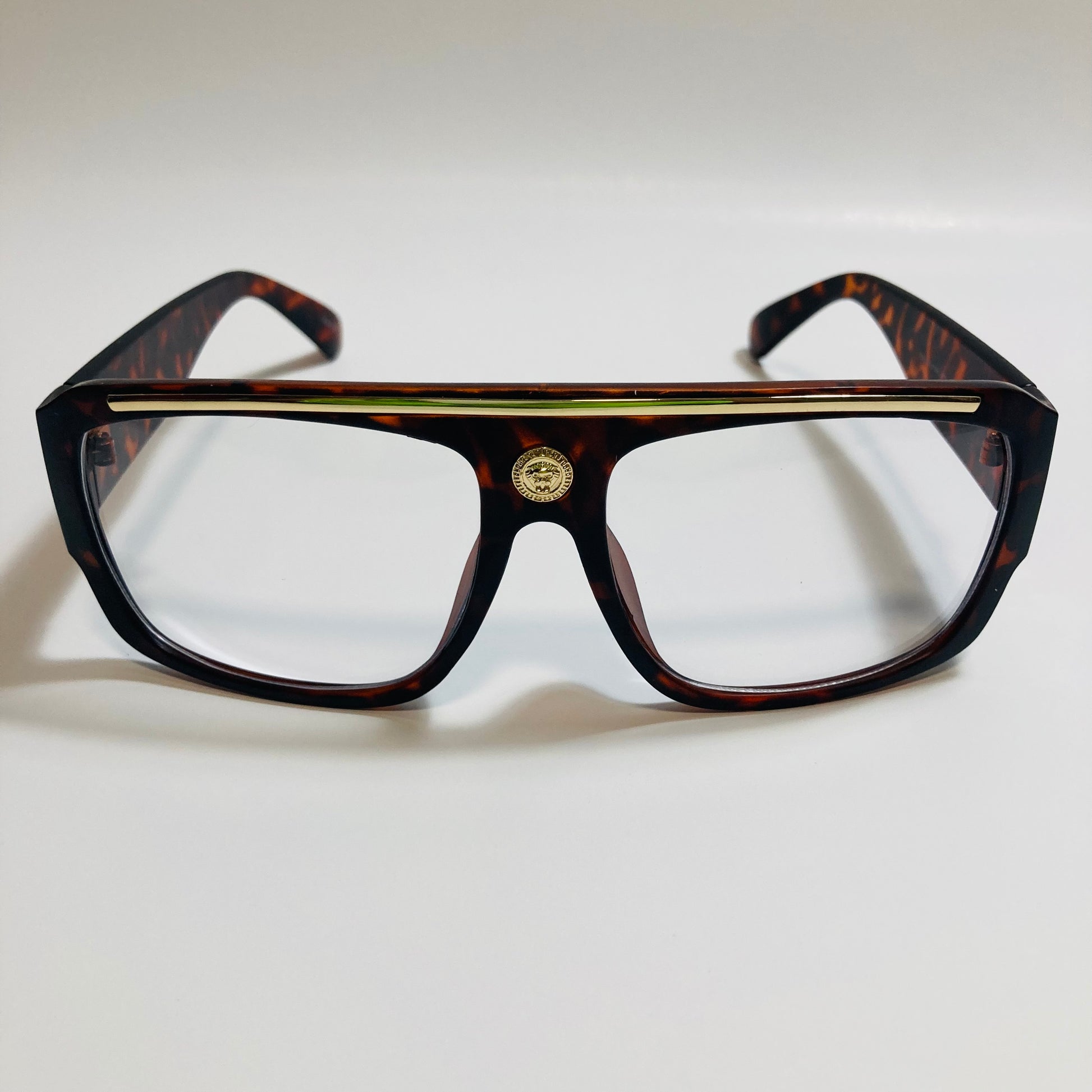 mens and womens brown square italian fake glasses 