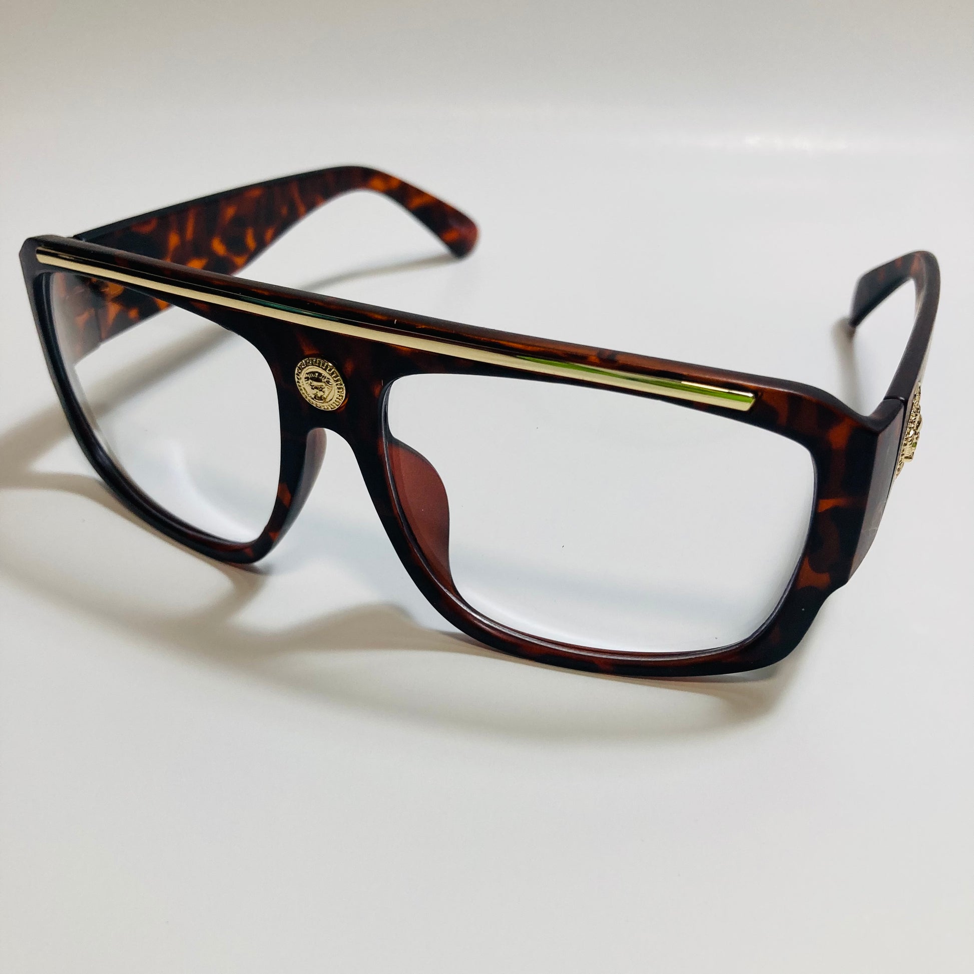 mens and womens brown square italian fake glasses 