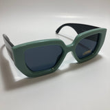 womens oversize square green sunglasses with black lenses