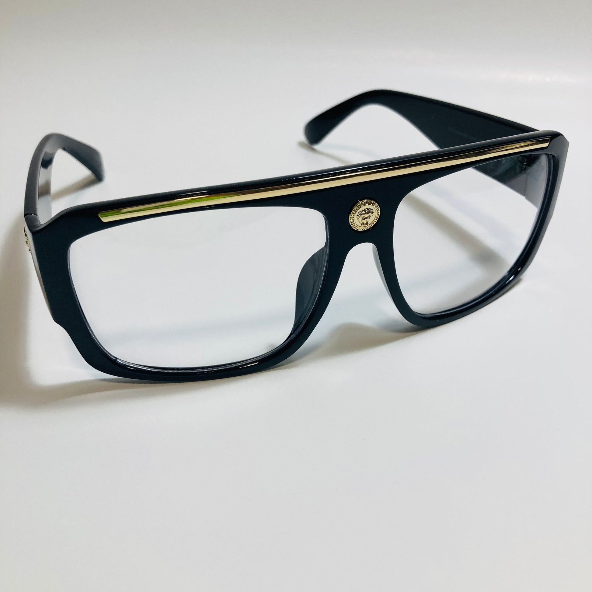 mens and womens black square italian fake glasses 