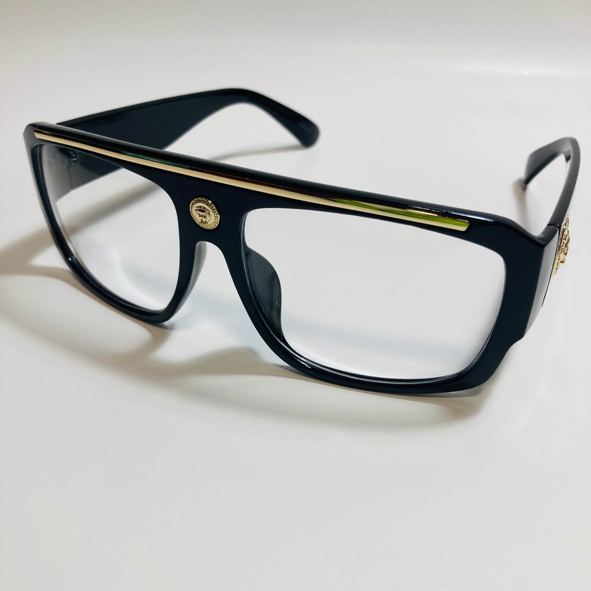 mens and womens black square italian fake glasses 