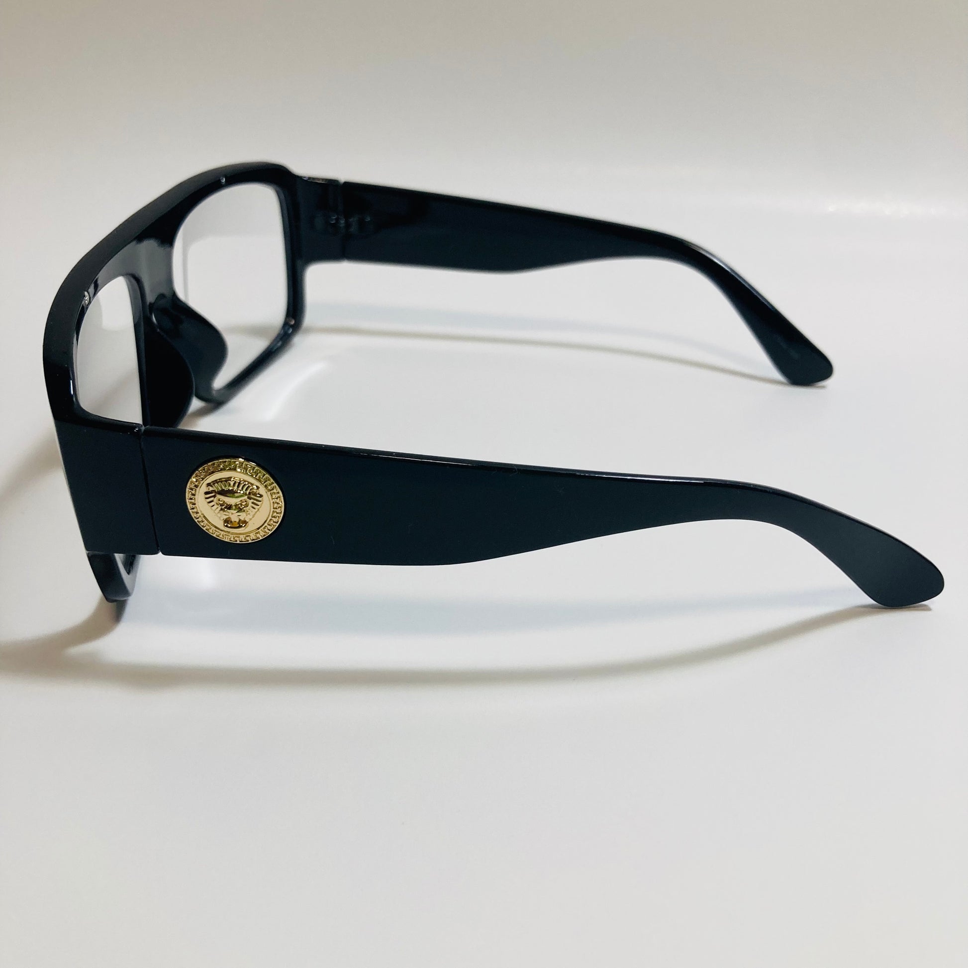 mens and womens black square italian fake glasses 