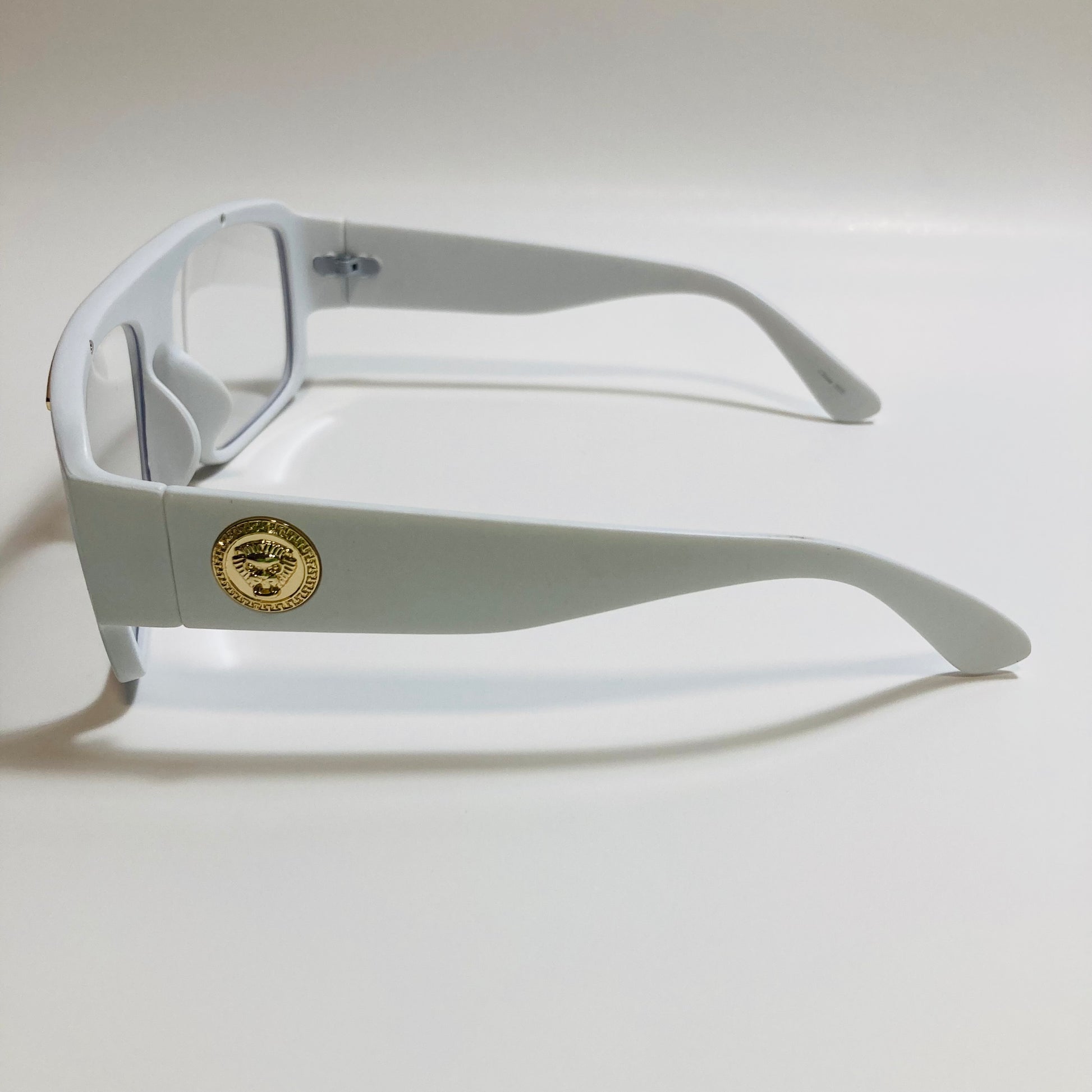 mens and womens white square italian fake glasses 