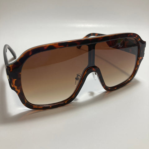 womens brown oversize shield aviator sunglasses