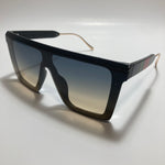 mens and womens black blue and yellow shield sunglasses