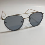 Womens and Mens gold Aviator sunglasses with black lenses 