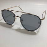 Womens and Mens gold Aviator sunglasses with black lenses