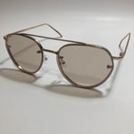 Womens and Mens gold Aviator sunglasses with brown lenses