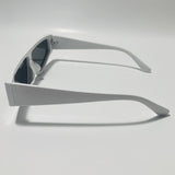 mens and womens white futuristic sunglasses with black lenses