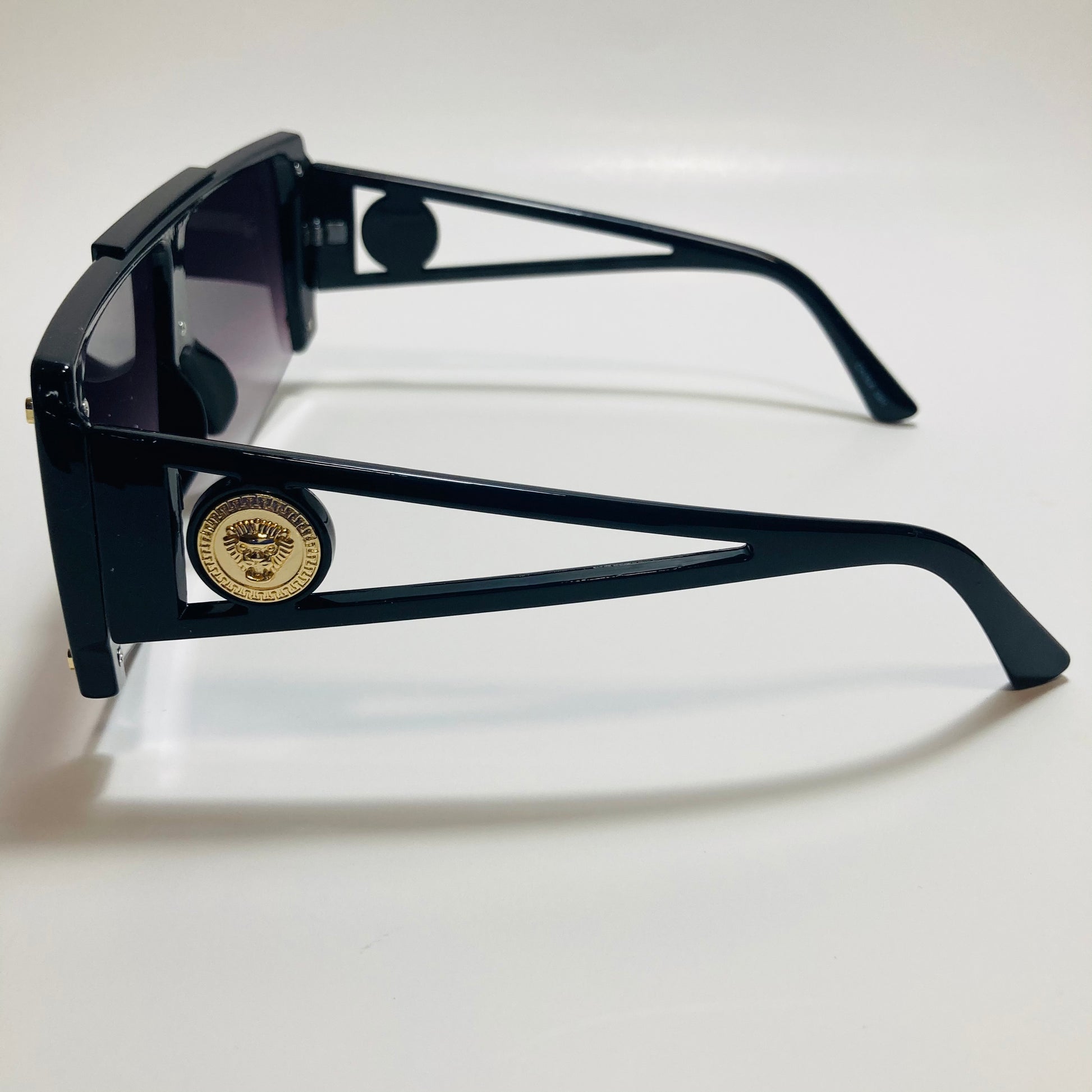 womens black oversize shield sunglasses